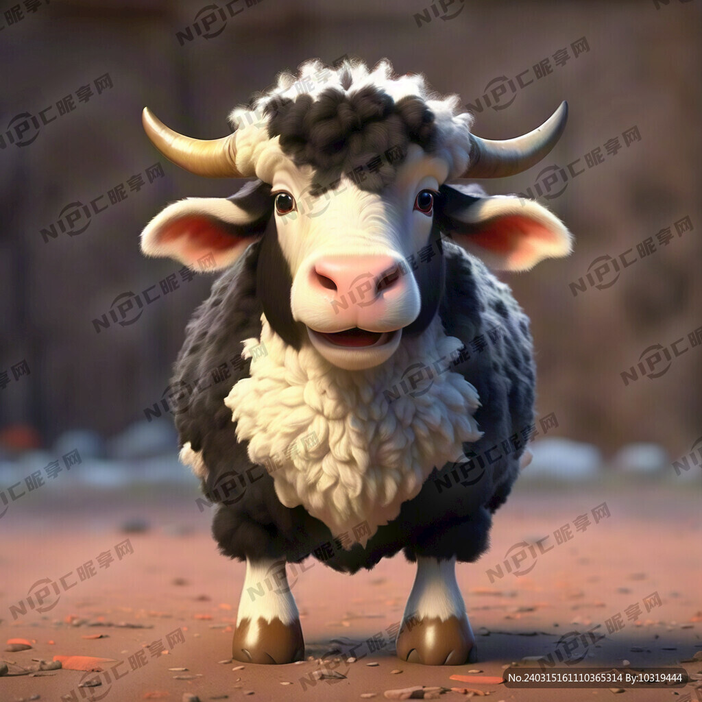 牛 羊 卡通 3D卡通 站立