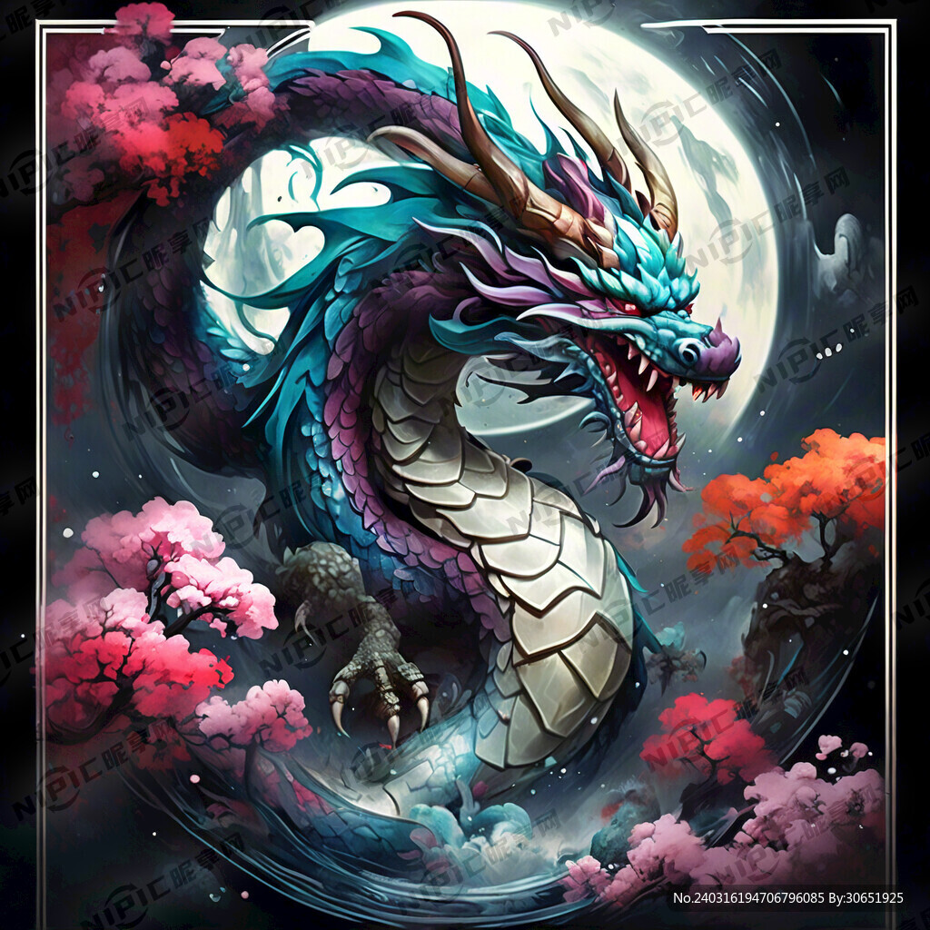 游戏梦幻唯美中国龙 新中式风景