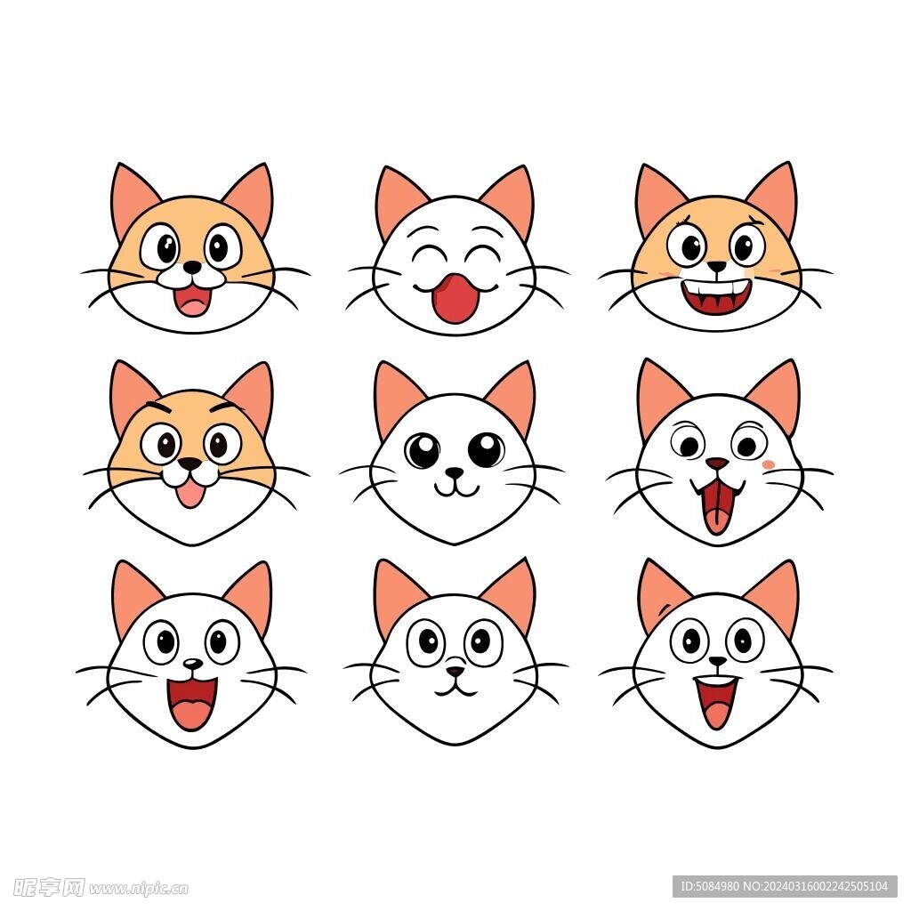 简单猫不同情绪状态的组合