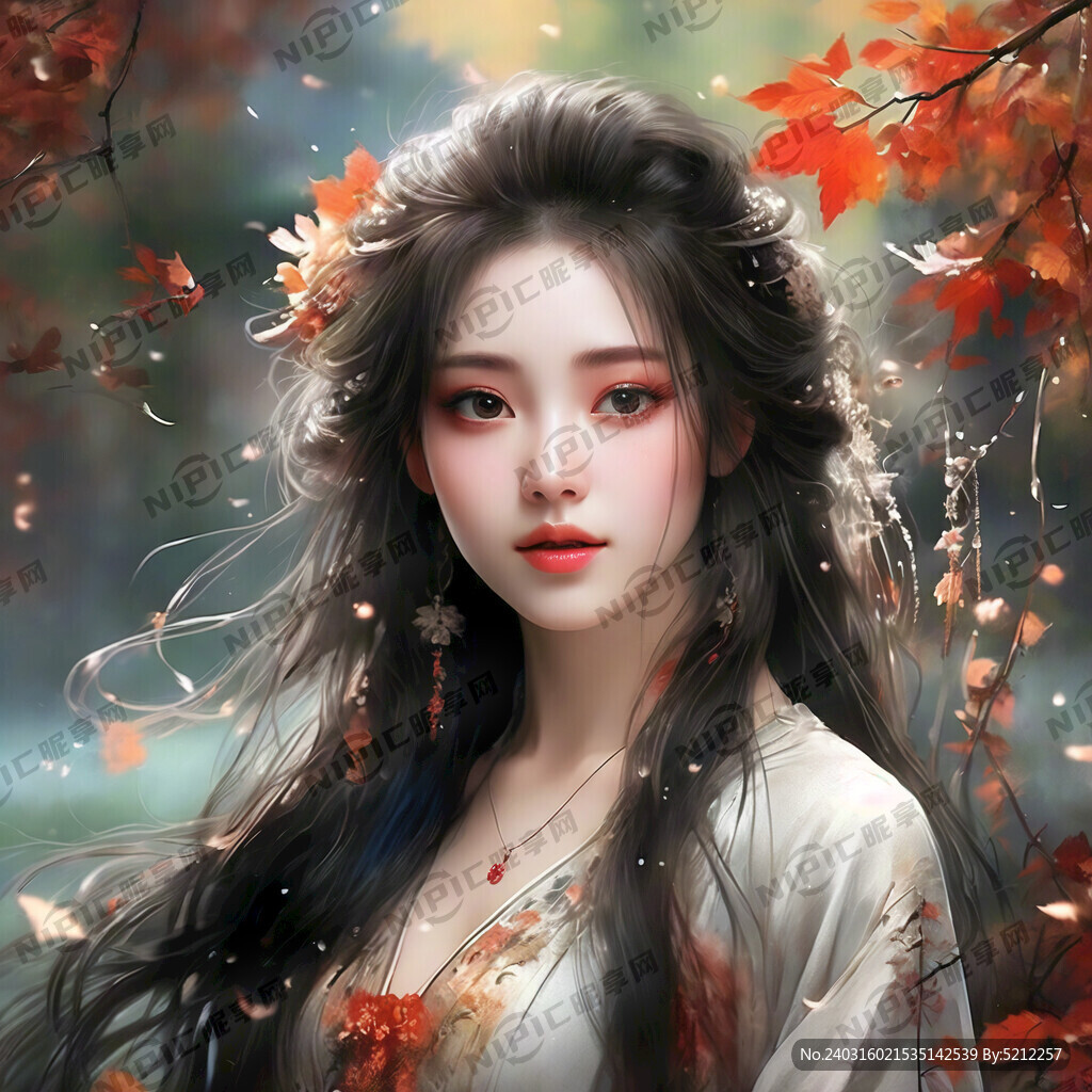 秋字 古风美女 梦幻唯美