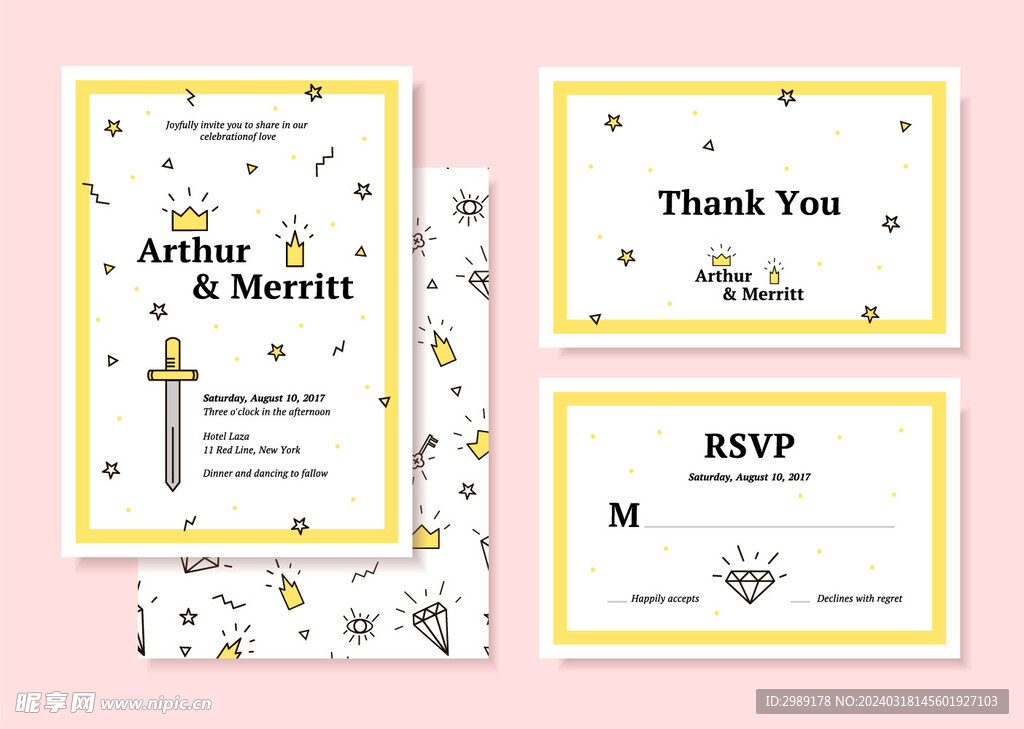 儿童生日贺卡邀请函答谢卡