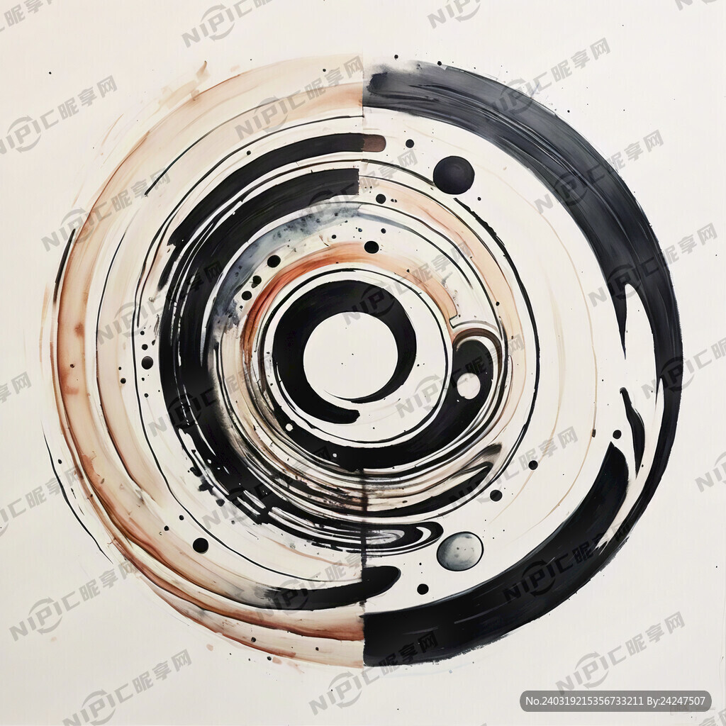 抽象图腾 线条 白底 中国风