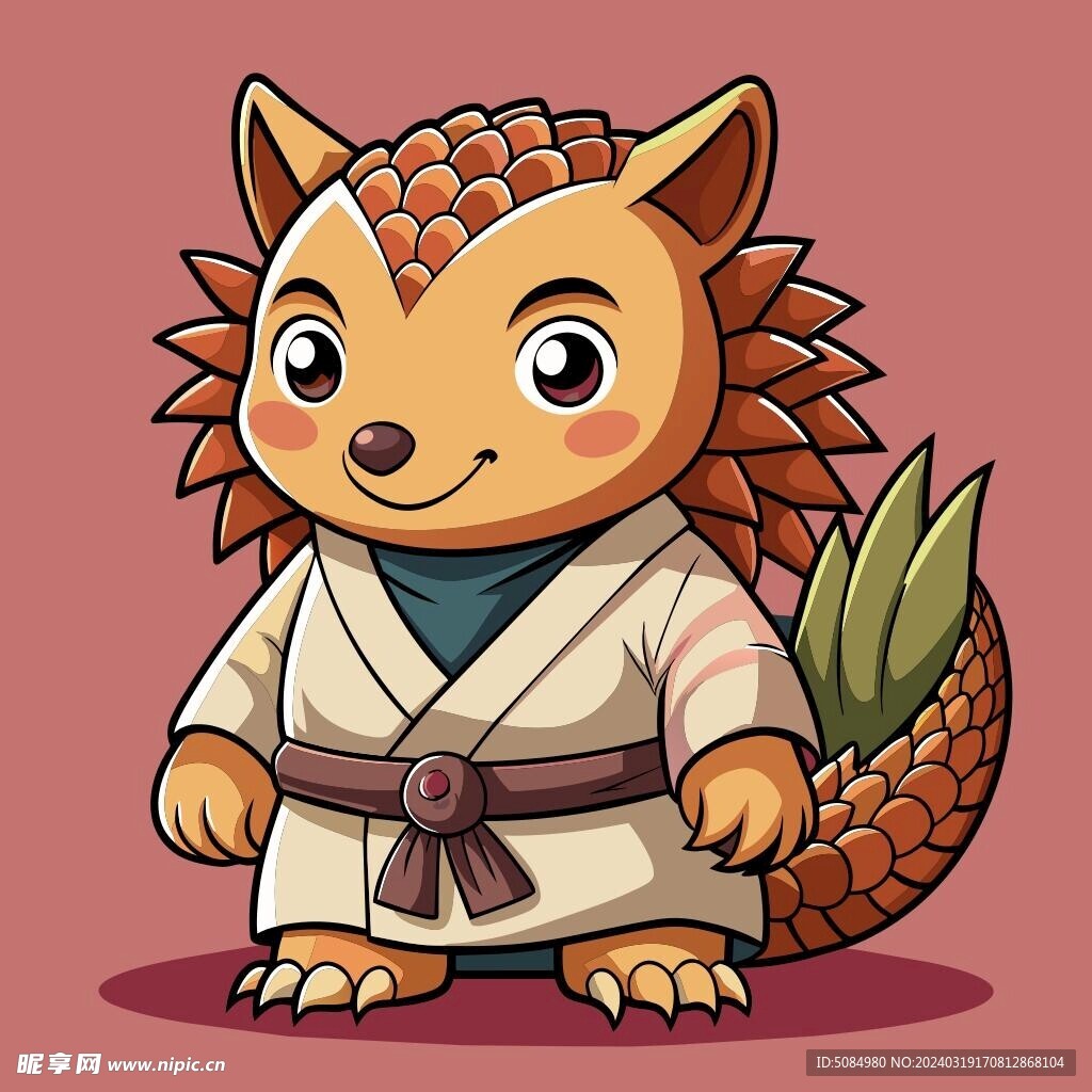 穿白色战斗服的拟人穿山甲