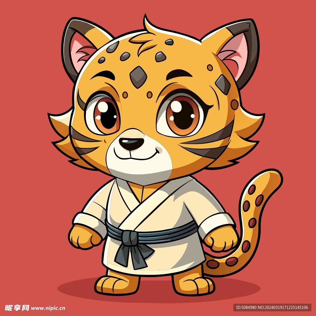 穿白色战斗服的拟人豹