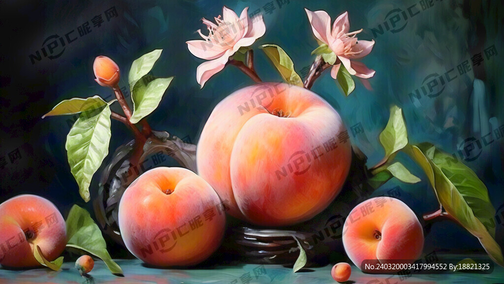 莫奈风格桃子