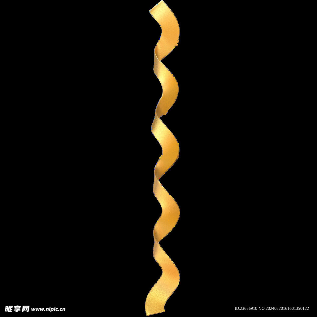 节日金色飘带彩带透明 