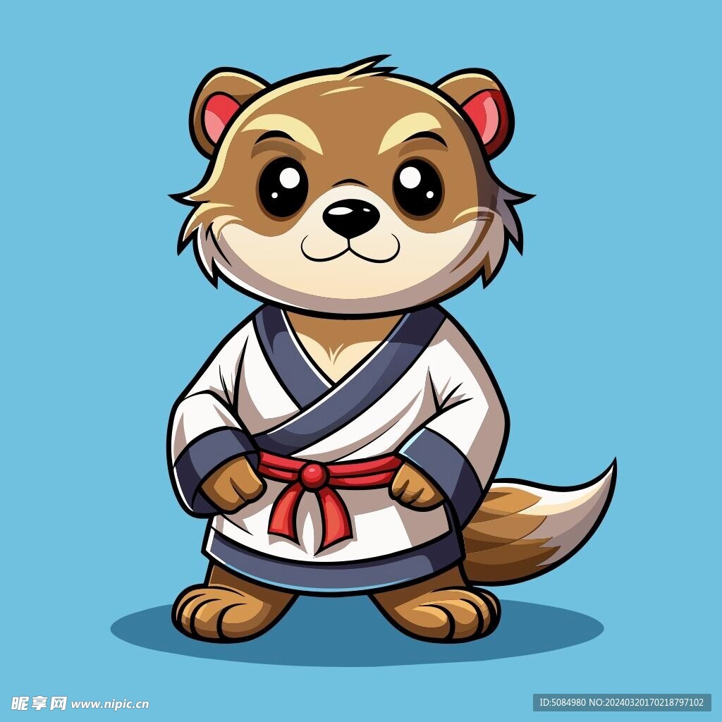 穿白色战斗服的拟人水獭