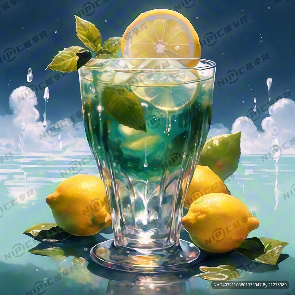 柠檬饮品 梦幻 二次元 绿色