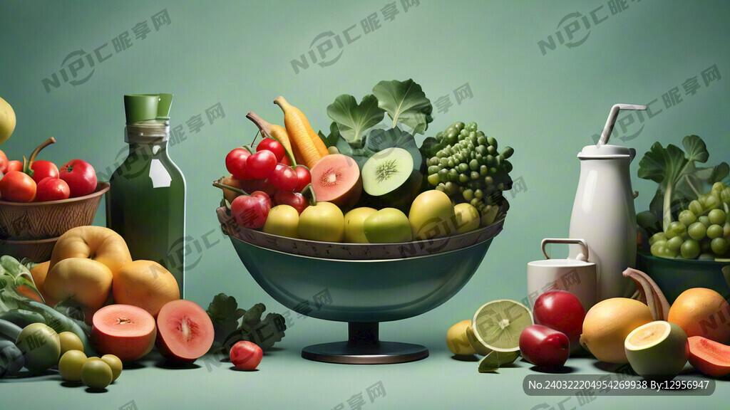 果蔬站海报背景图 主色绿色