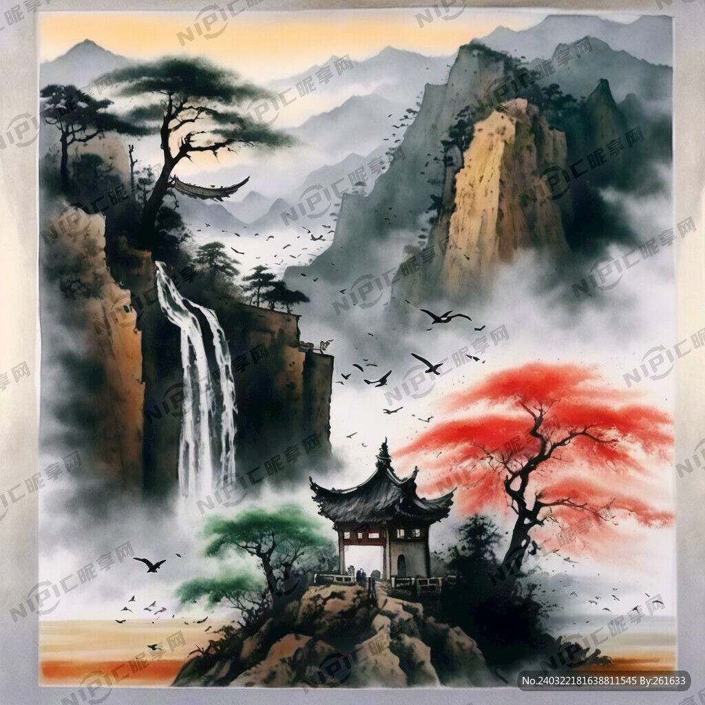 济川门 水墨风格 写意 意境