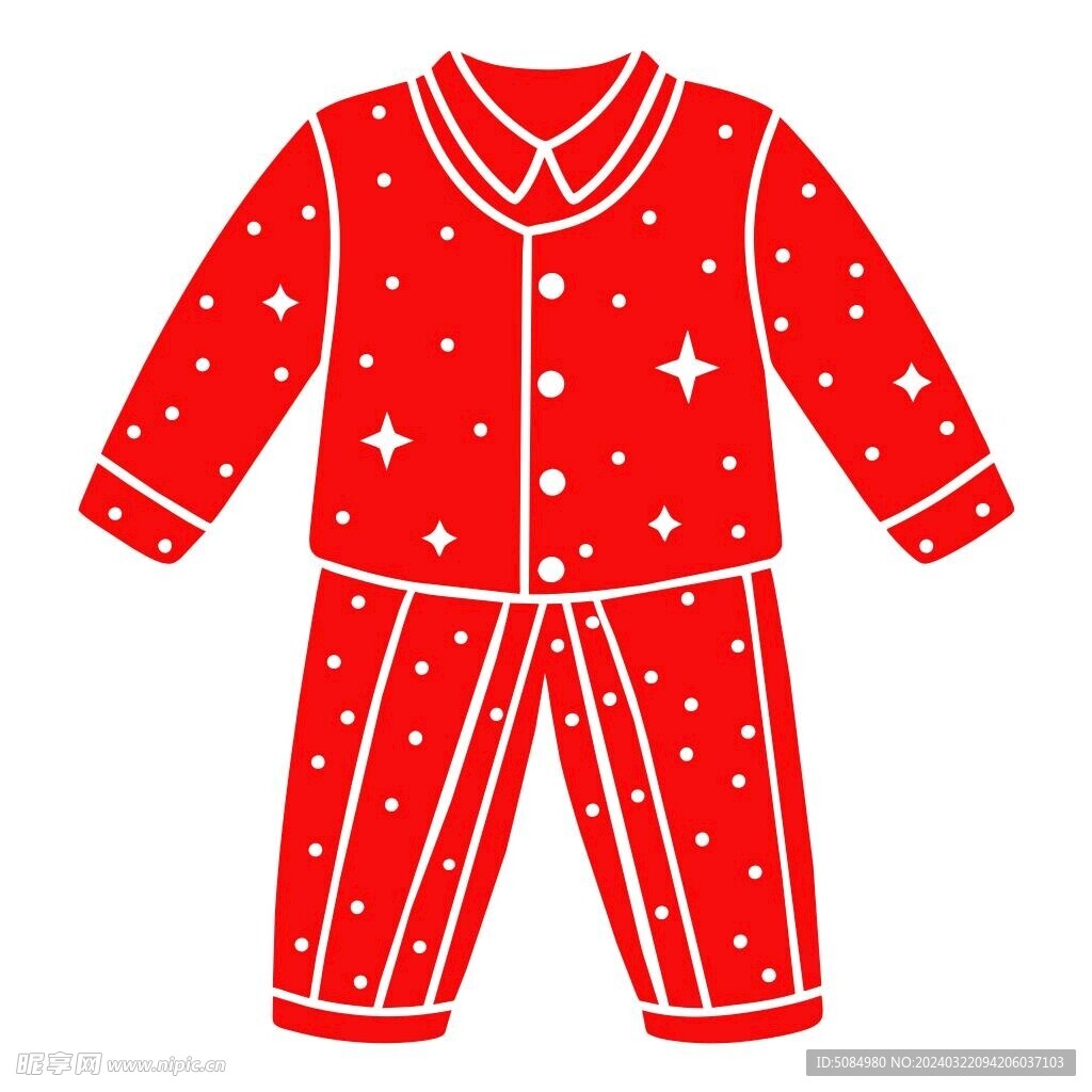 剪纸风格的睡衣