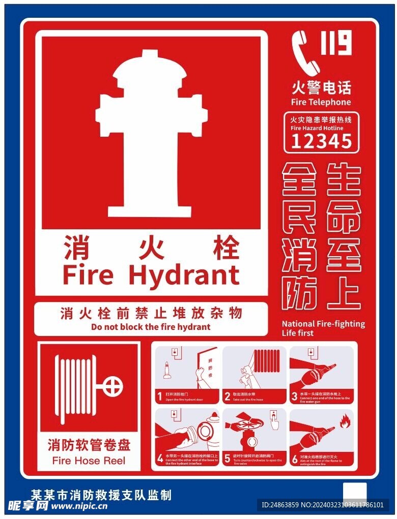消防标识牌 消防警示海报