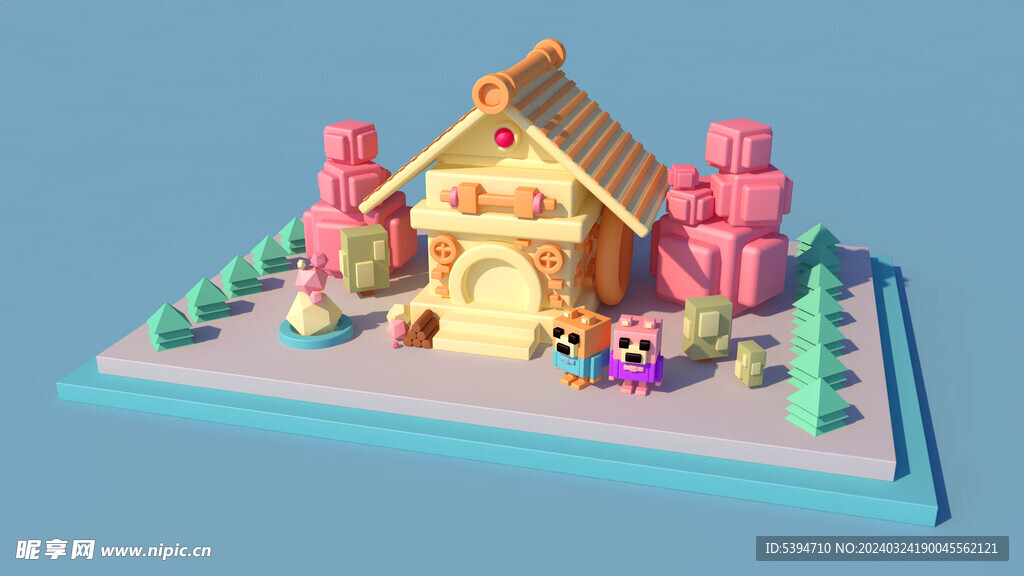  房子简单方块模型