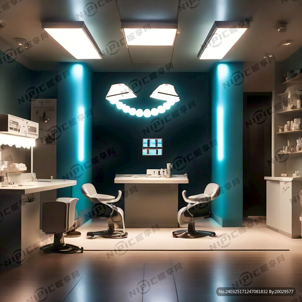 口腔诊所门头 四周灯带