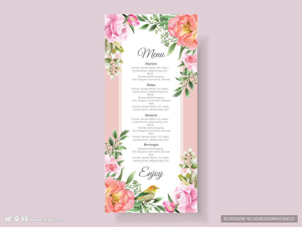 花卉婚礼邀请卡