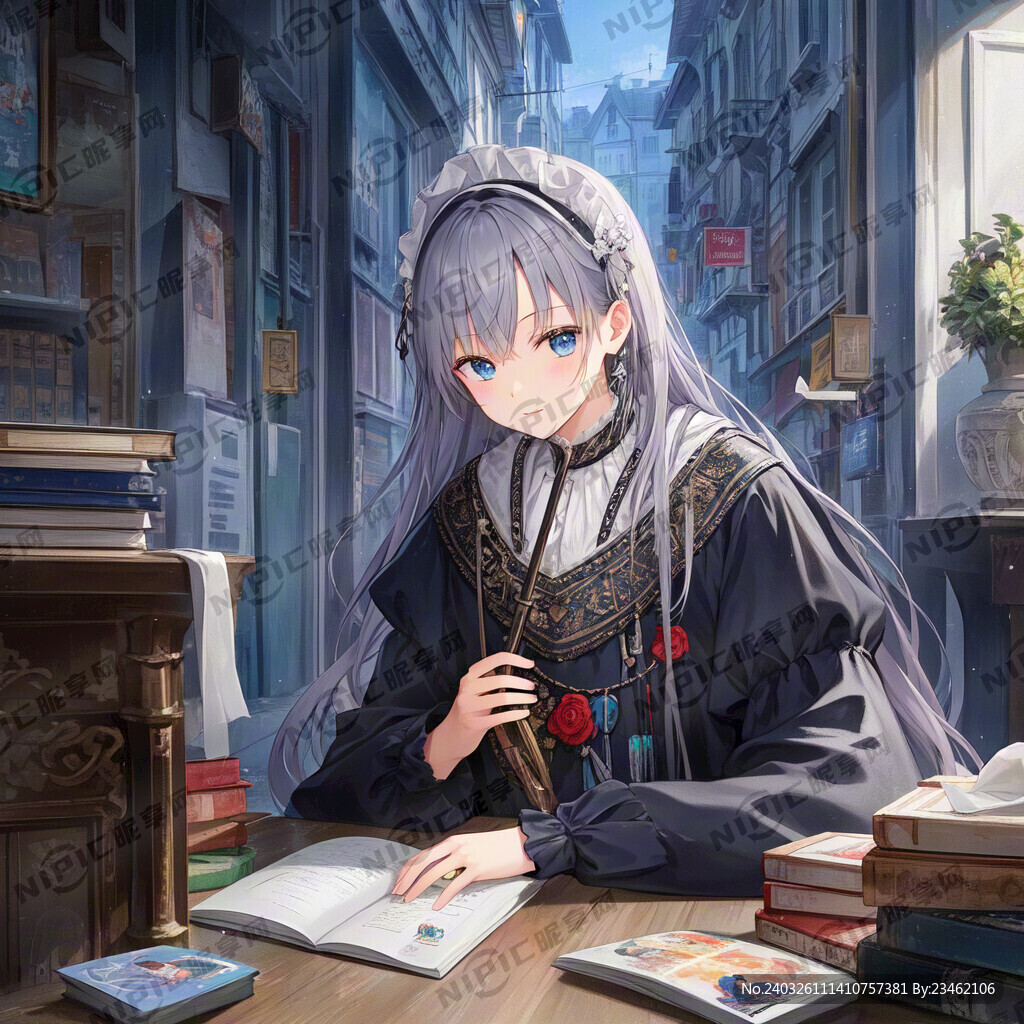 乞丐 手拿五本书 正面 半身