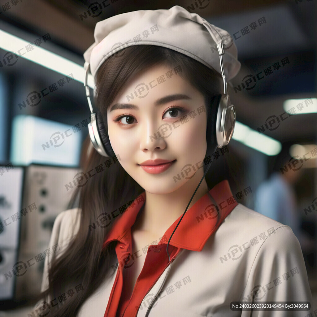 客服 头戴耳机 女性 年轻