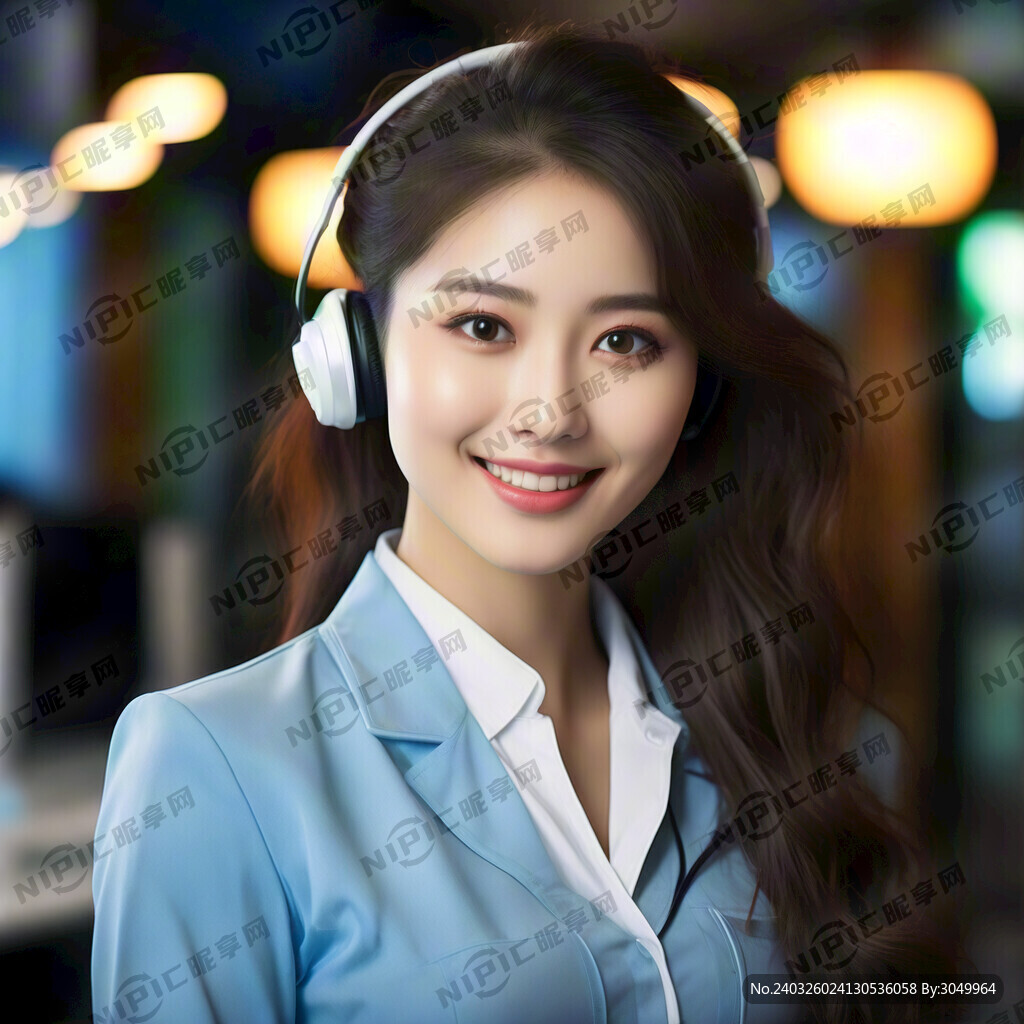 客服 头戴耳机 女性 年轻
