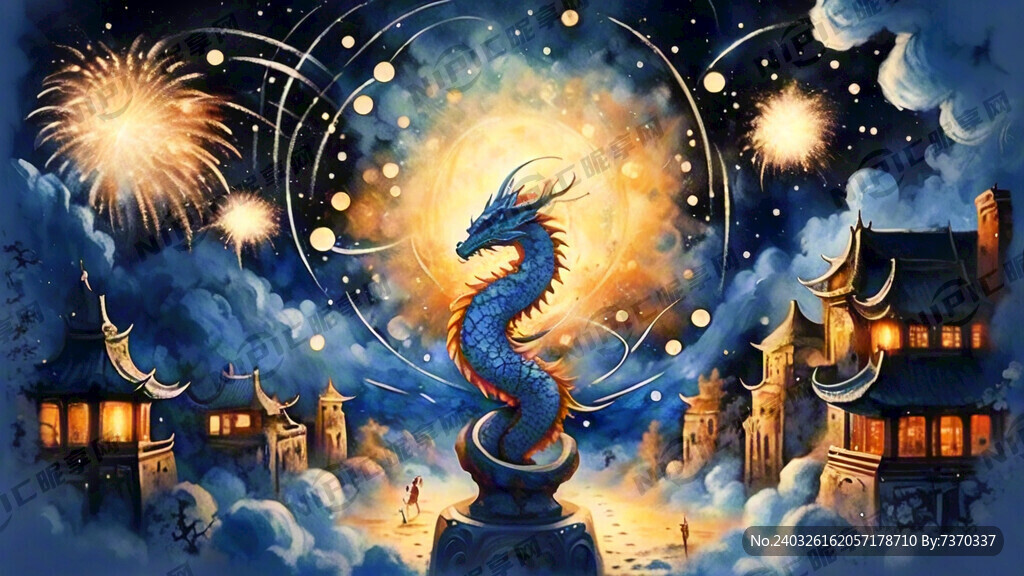 蓝天 星空 烟花  闹元宵 