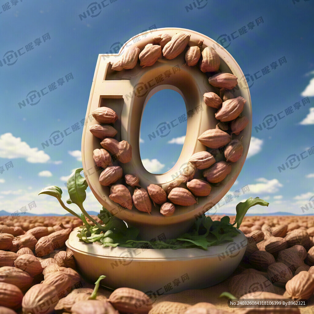 立体数字30 长出花生 大气