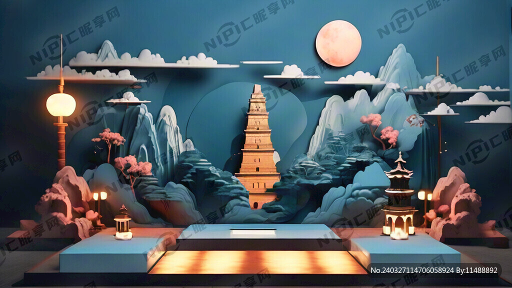 一个蓝色渐变风格的背景板