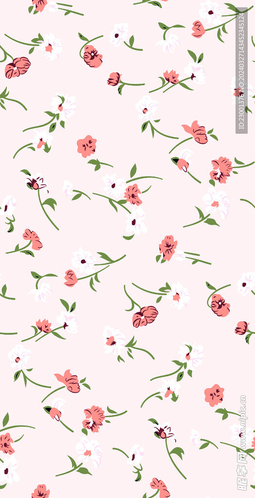 无缝   乱花 手绘花    