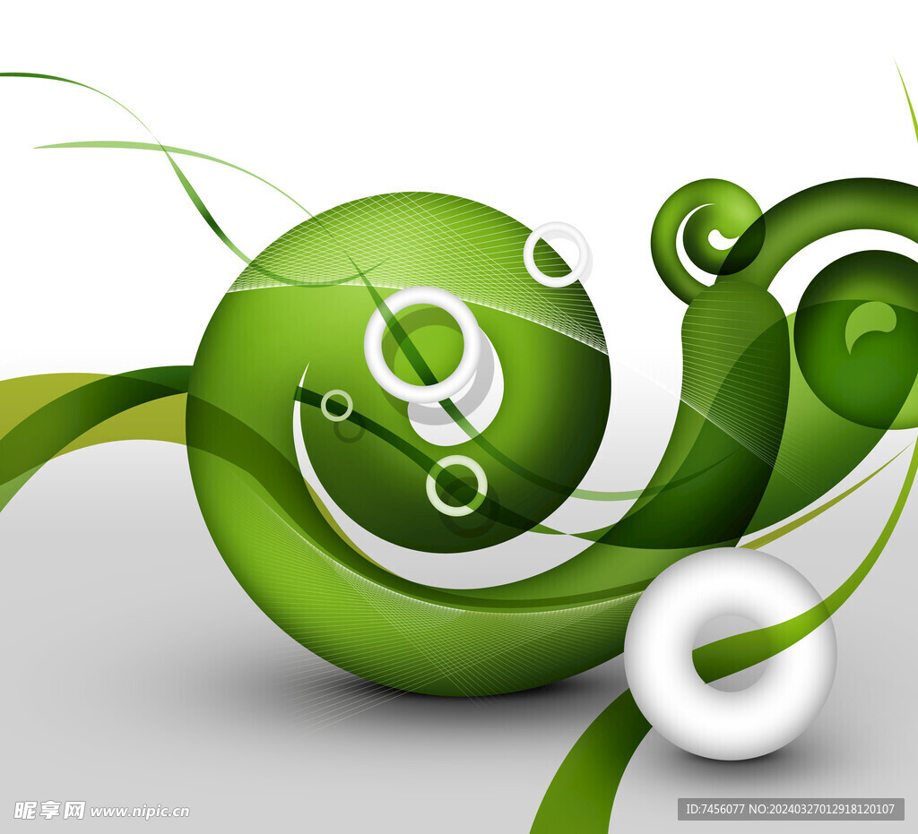 绿色几何立体背景素材