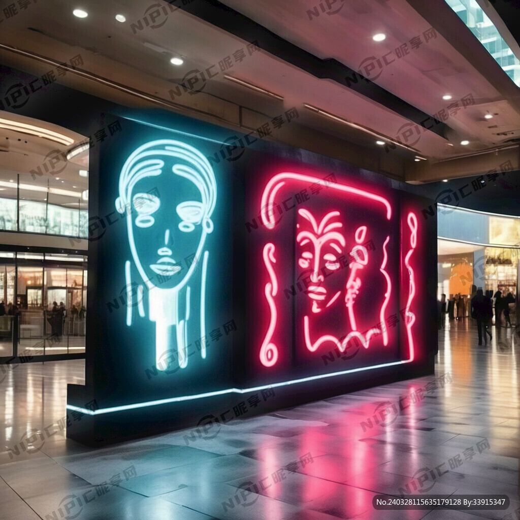商场霓虹灯网红打卡墙