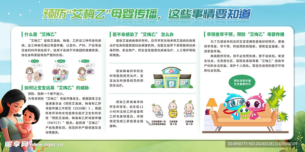 预防艾梅乙母婴传播宣传栏