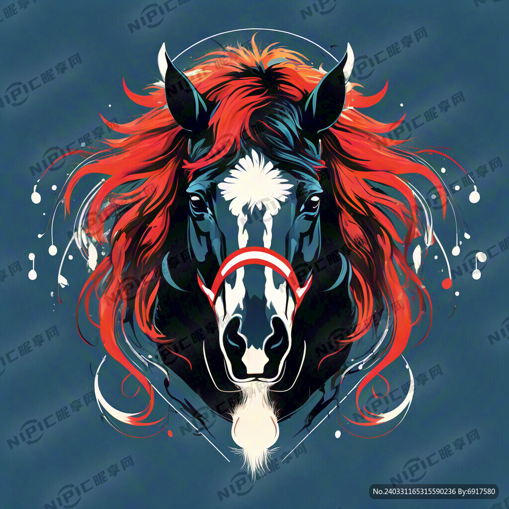 矢量马头 音乐 符号