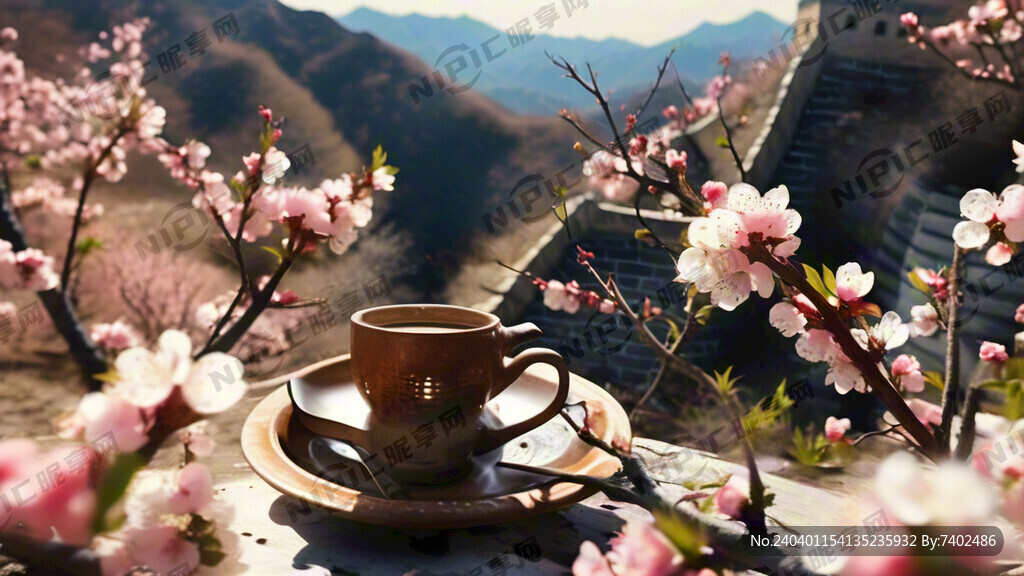 长城 桃花 意境美 茶