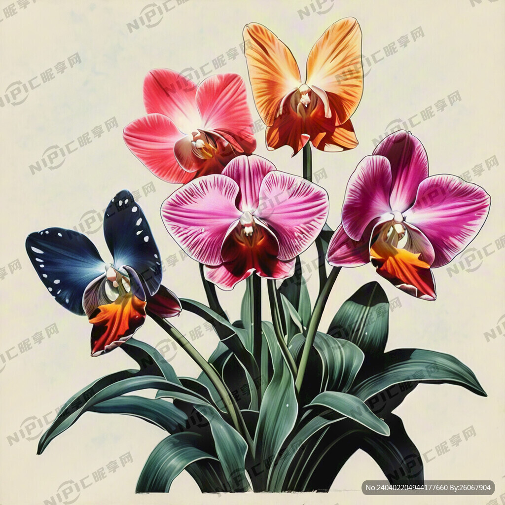 蝴蝶兰 郁金香 大叶子 散开