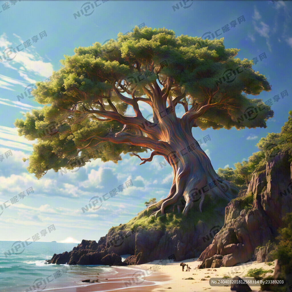 超高清 细节刻画 高大的树