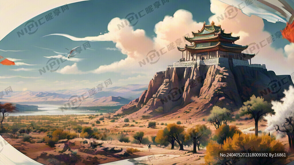 超大广角 俯视视角 大漠孤烟直