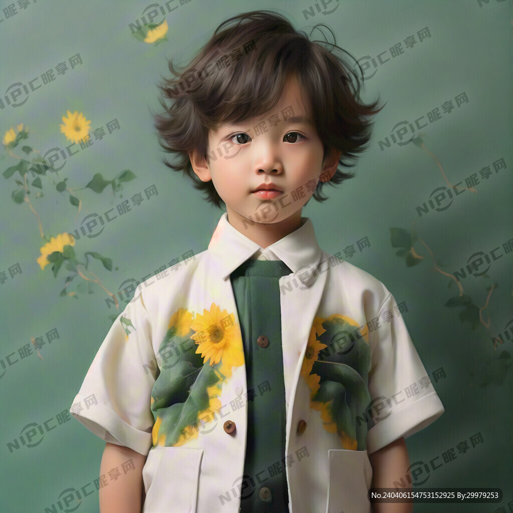 穿着白色半截袖 绿色裤子