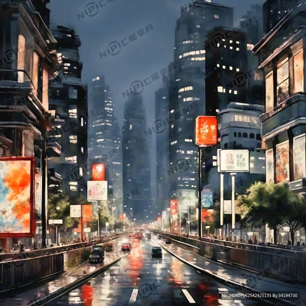 城市建筑 中国风 高速路 意境