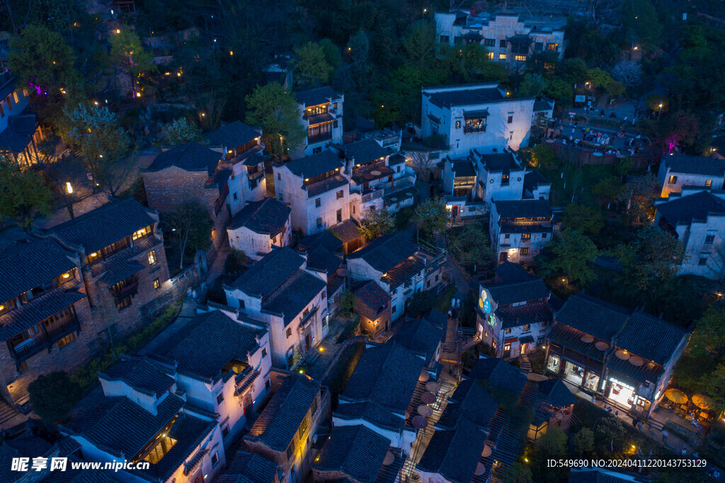 婺源篁岭夜景图片