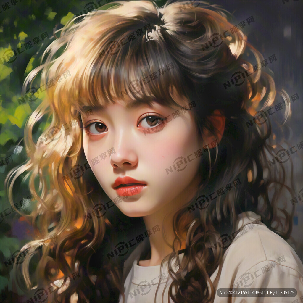 金黄色卷发女孩