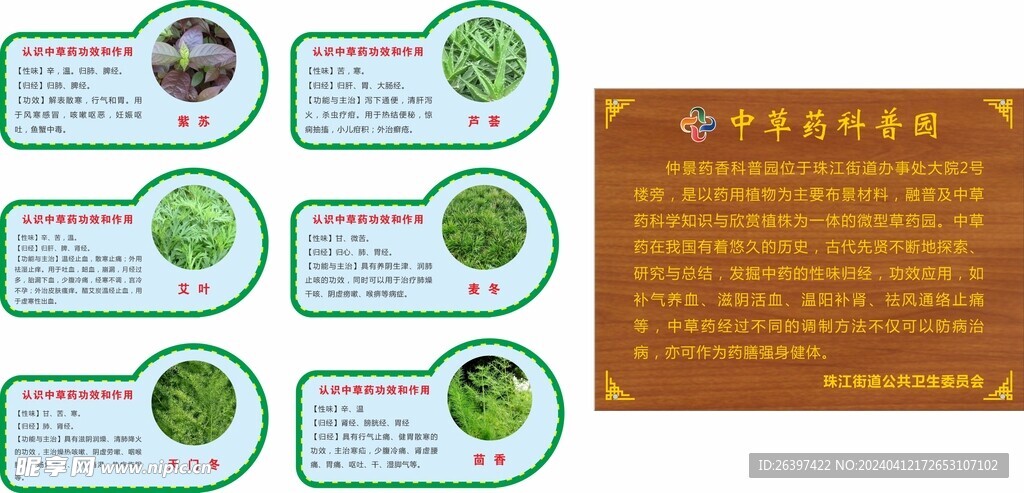 中草药科普牌