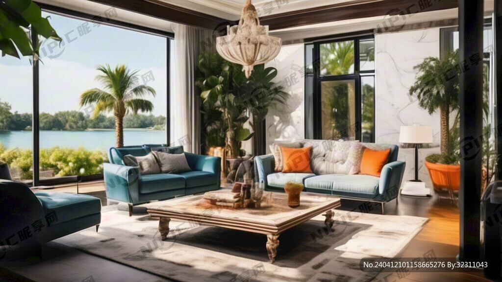 别墅装修夏天活动主背景