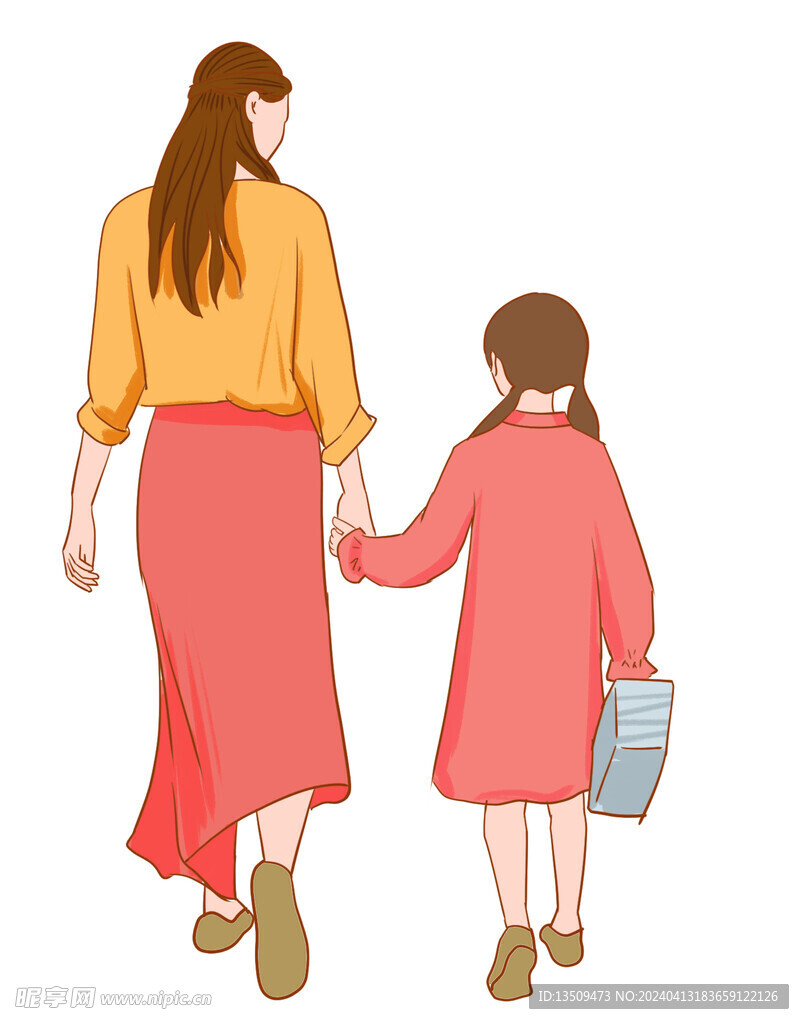 母亲节插画免扣素材