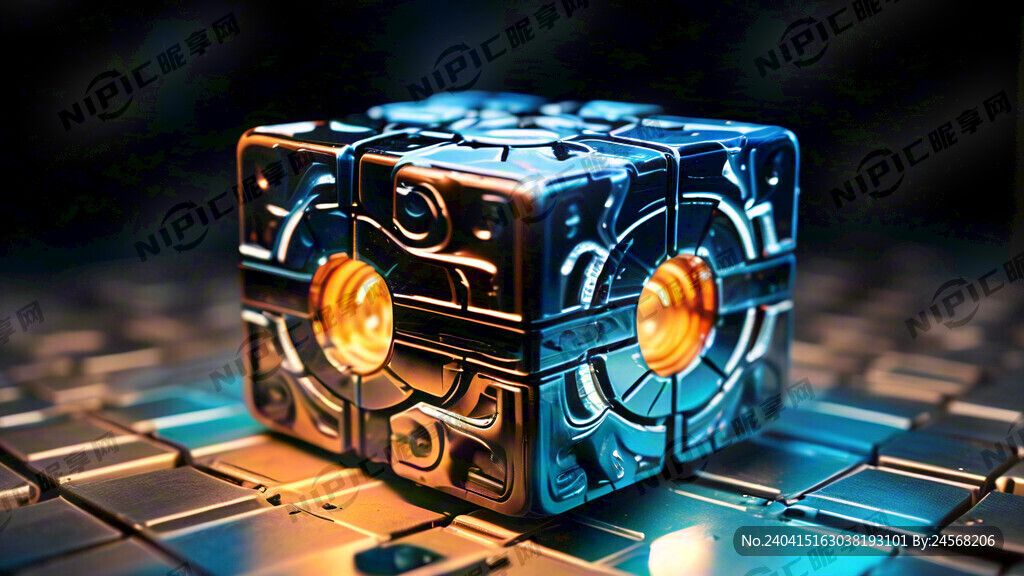 魔方 线路 科技 蓝色 光效