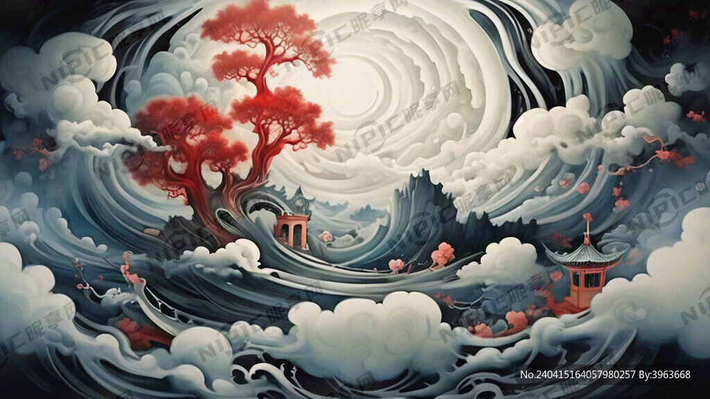 祥云 纹饰 装饰 白描