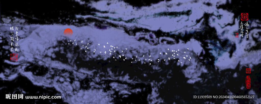 水墨地毯印花图片