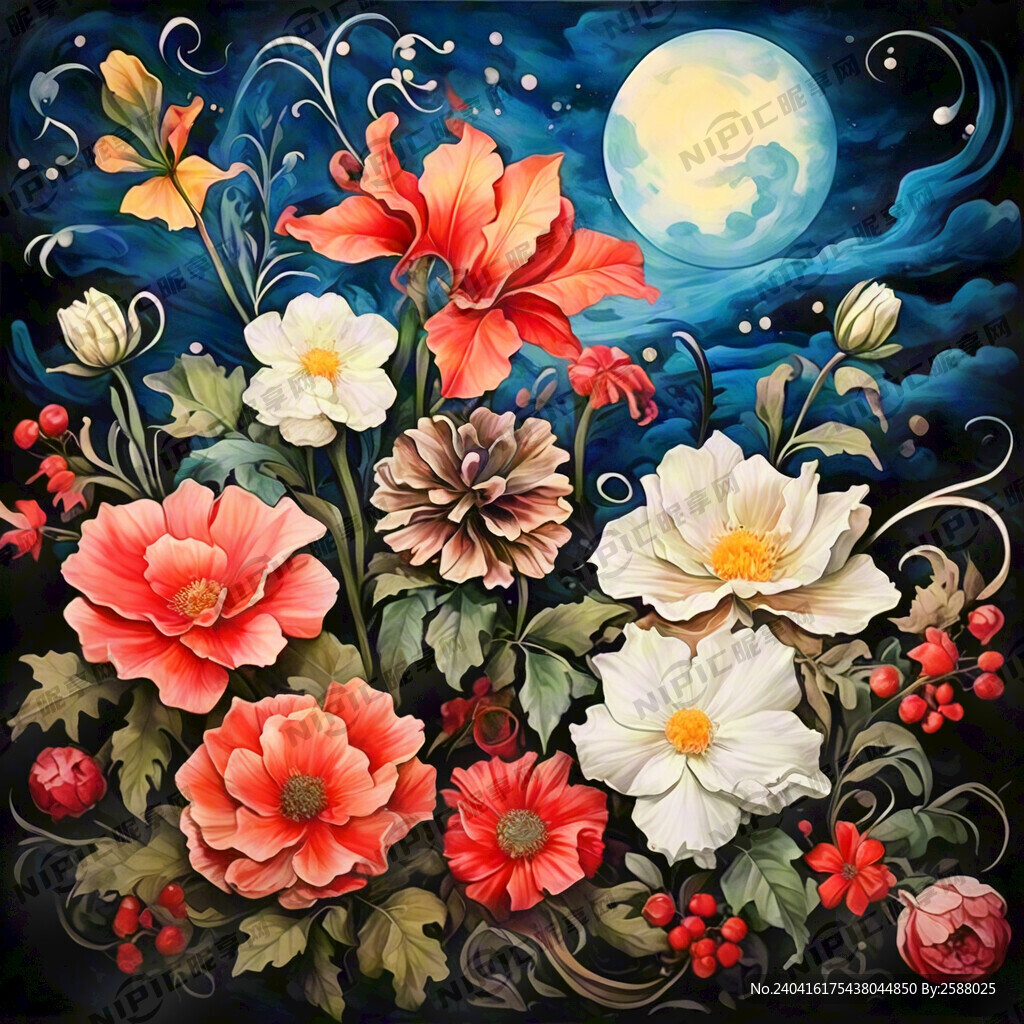 12月 以花为主要背景