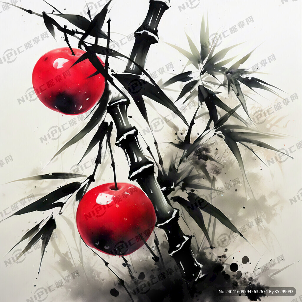 简单的水墨竹子