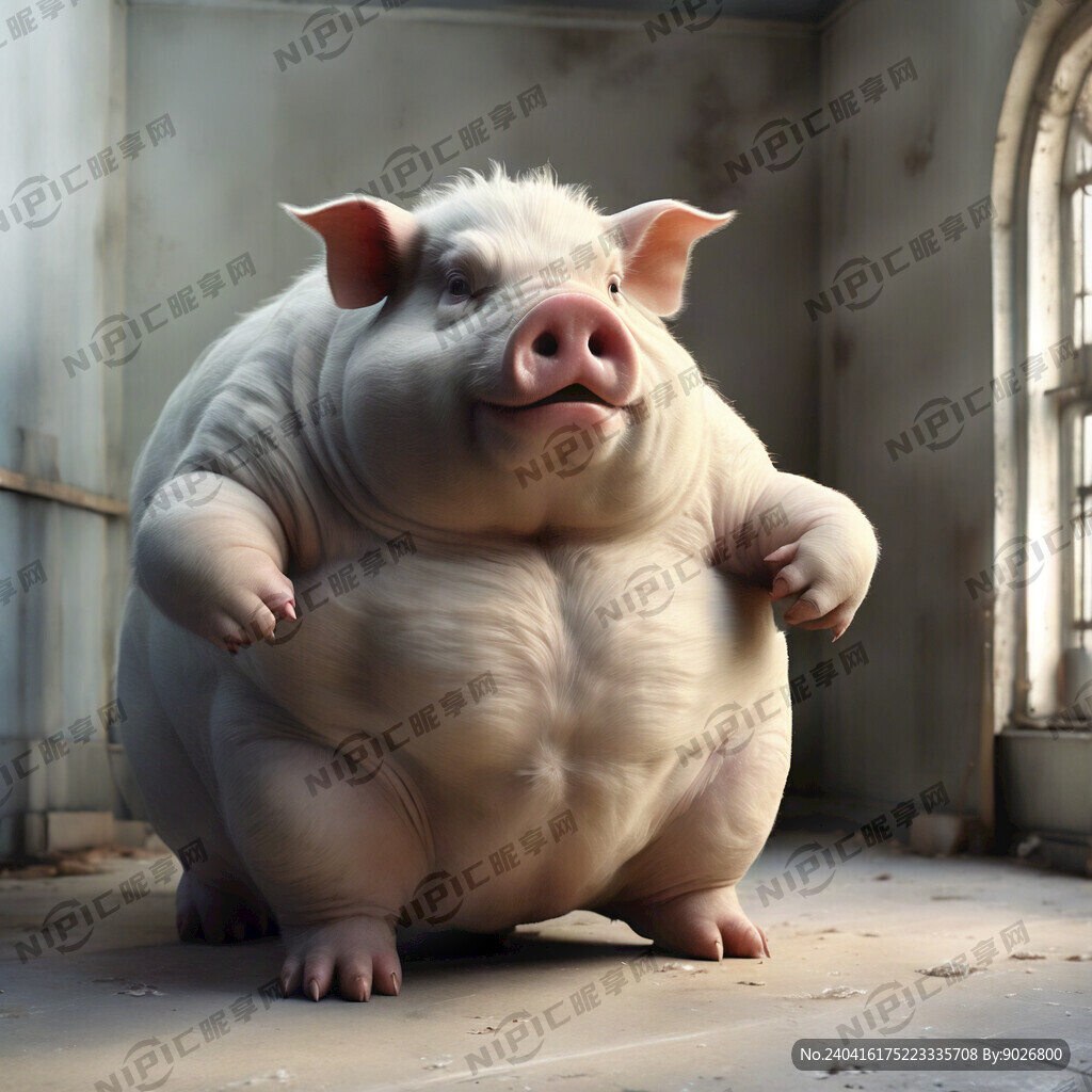 大肥猪 胖胖的 白色 干净