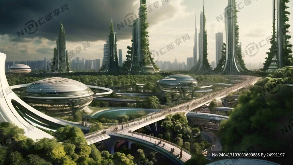 绿色科技背景未来主义
