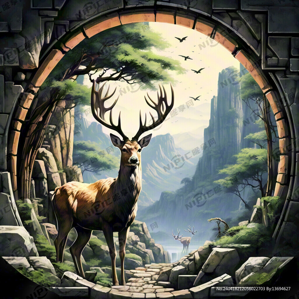 有鹿 有石头 有竹子 有树