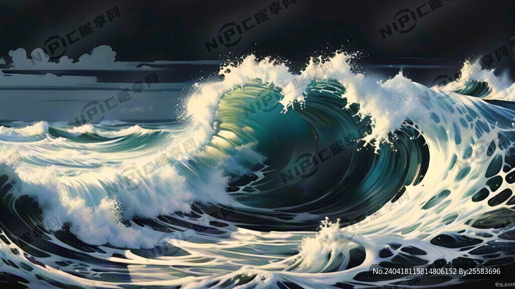 海浪 大色块粗线条